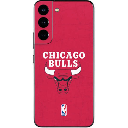 NBA Chicago Bulls Red Distressed Galaxy S22 Skin